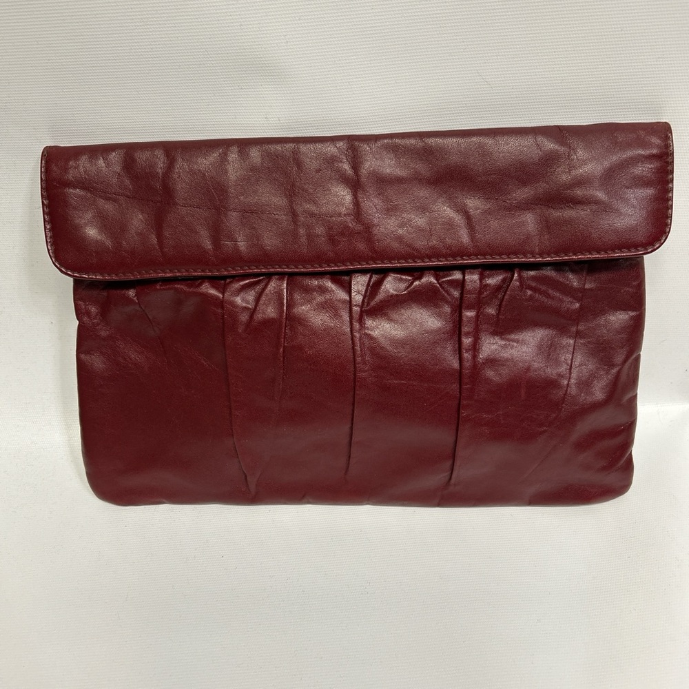 Chic Maroon Leather Clutch